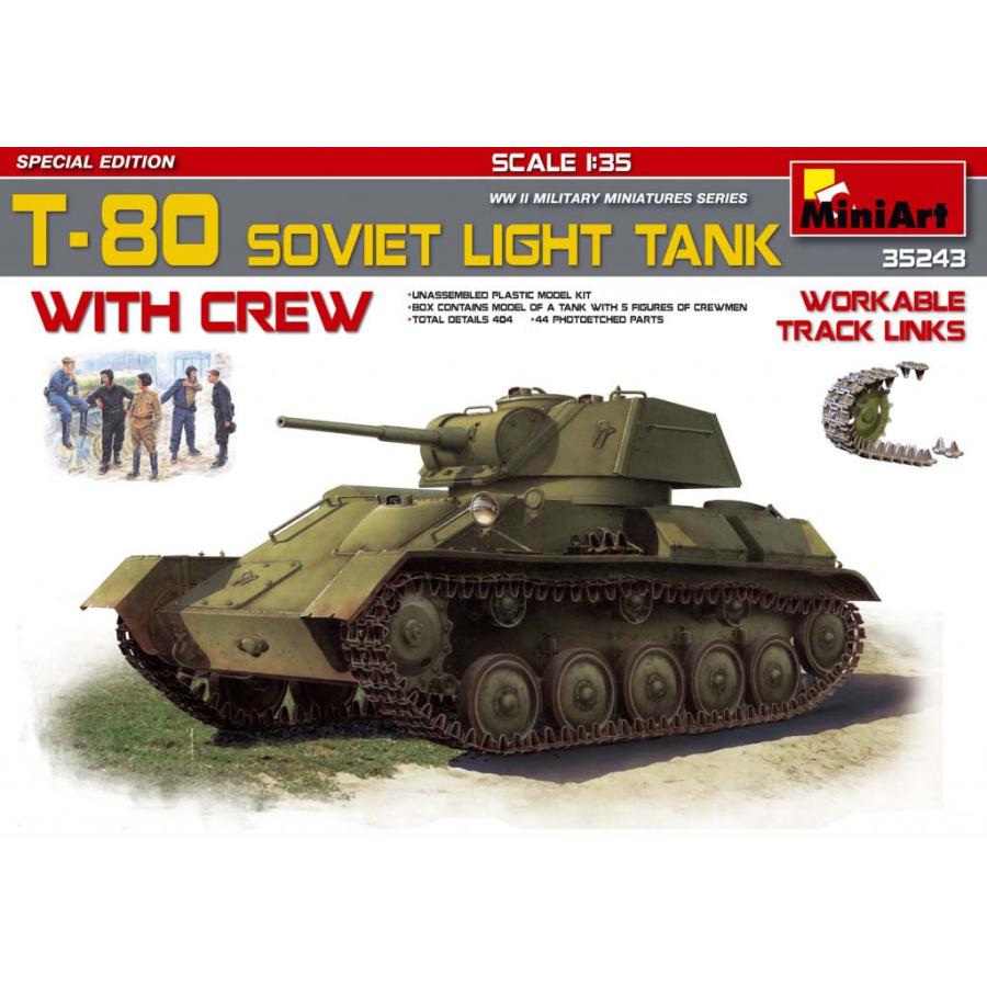 ミニアート（MiniArt） (再生産)1/ 35 T-80ソビエト軽戦車＆乗組員5体