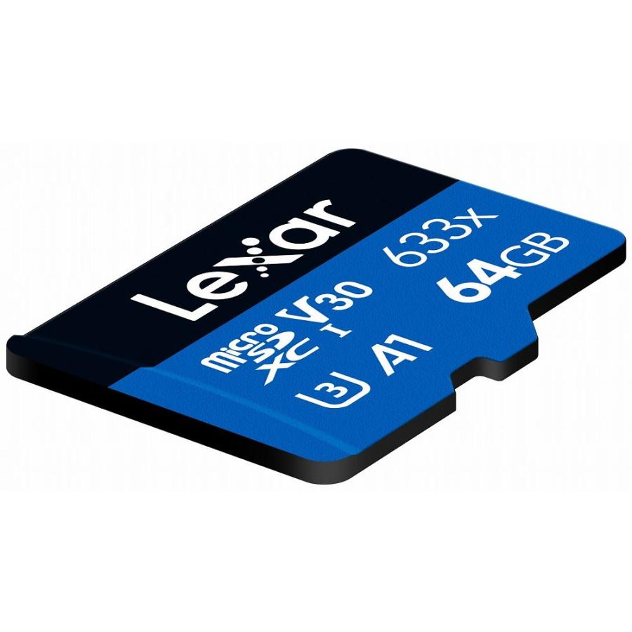Lexar(レキサー) microSDXCカード 64GB 633x UHS-I U3 V30 A1 BLUE アダプター無し High-Performance 633x LMS0633064G-BNNNJ 返品種別B｜joshin｜03