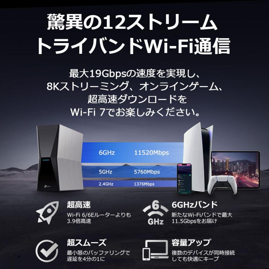 TP-LINK Archer BE805 BE19000トライバンドWi-Fi Archer BE805 | BE19000 トライバンドWi-Fi 7ルーター | TP-Link