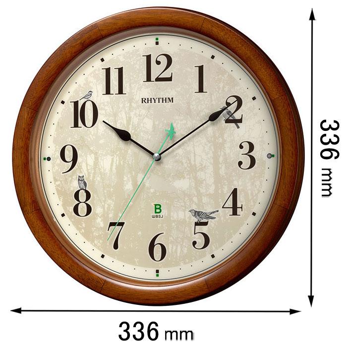RHYTHM リズム 電波掛け時計日本野鳥の会 四季の野鳥 8MN408SR06 返品