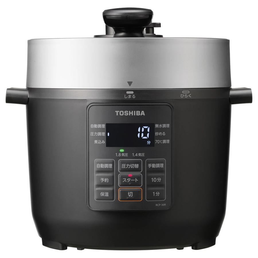 東芝 TOSHIBA 電気圧力鍋 3.0L ブラック RCP-30Rの商品画像（Yahoo!ショッピング）