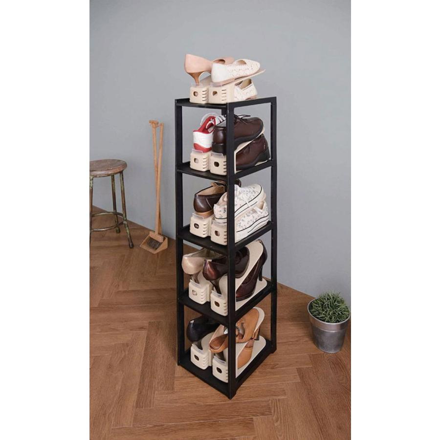 吉川国工業所 シューズラック CUBE 5段(幅23.8×奥28.5×高93cm)ブラック