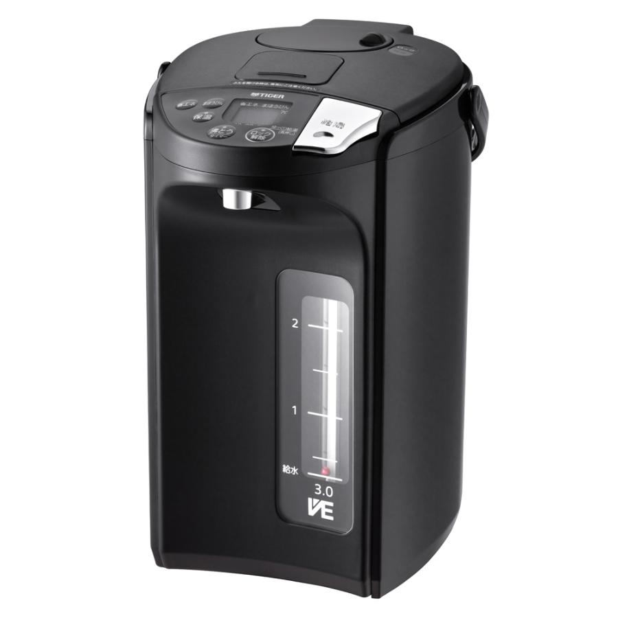 TIGER 電気ケトル 蒸気レスVE電気まほうびん とく子さん PIS-G300-KE [アーバンブラック]の商品画像（Yahoo!ショッピング）