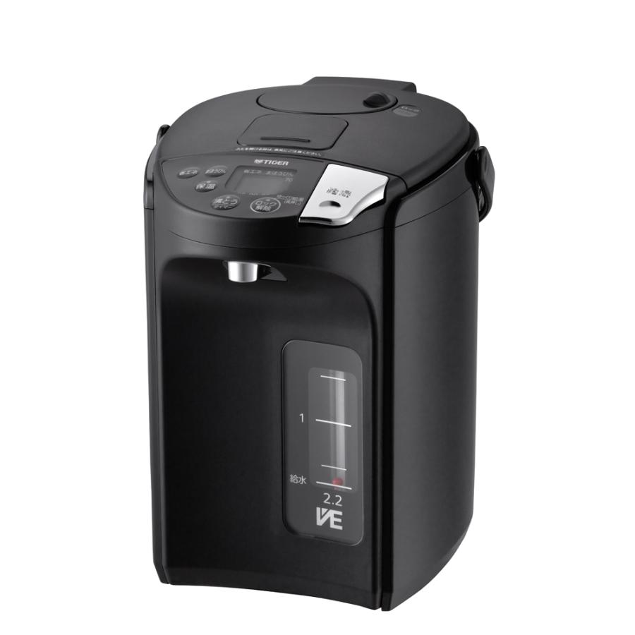 TIGER 電気ケトル 蒸気レスVE電気まほうびん とく子さん PIS-G220-KE [アーバンブラック]の商品画像（Yahoo!ショッピング）