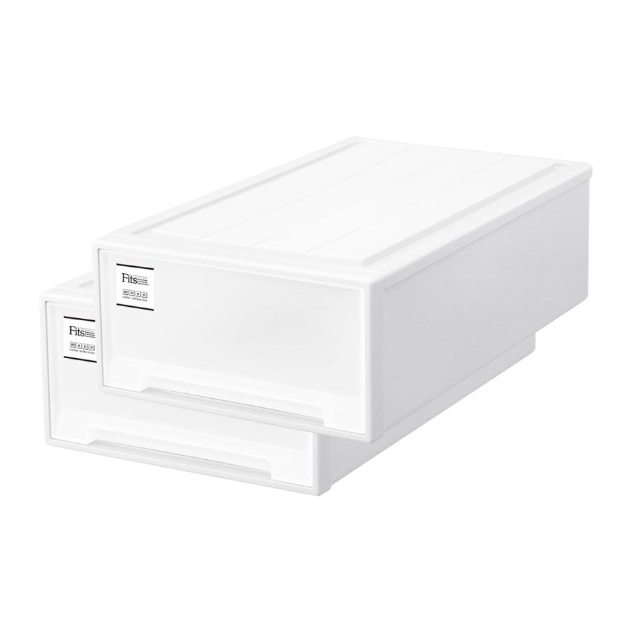 天馬 (2個セット)フィッツケース モノ 押し入れ収納(ロングL×2個セット・ホワイト) 最大外寸(約)：幅44×奥行74×高さ23cm ロングL-2P/ WH 返品種別A の商品画像