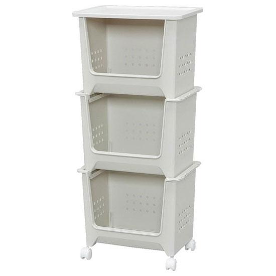アイリスオーヤマ スタックバスケット(3個セット、フタ1枚付き) SB-003 返品種別A（Yahoo!・Joshin web）