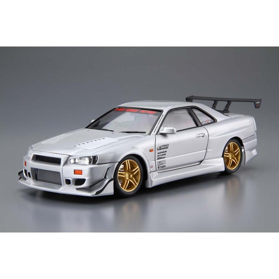 1/24 アオシマ スカイライン R34 GT-R C-WEST ザ・モデルカー アオシマ 1/ 24 ザ・チューンドカー No.50 C-WEST