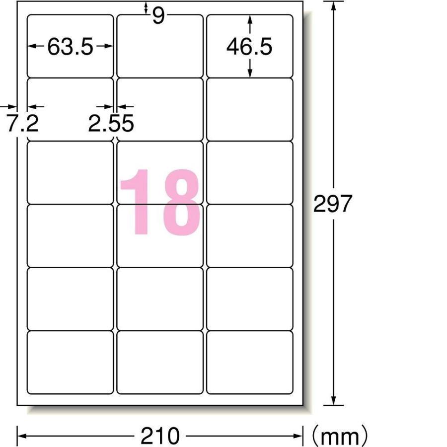 カオリページです。 エーワン（A-one） レーザープリンタラベル A4判 18面角丸 宛名用100