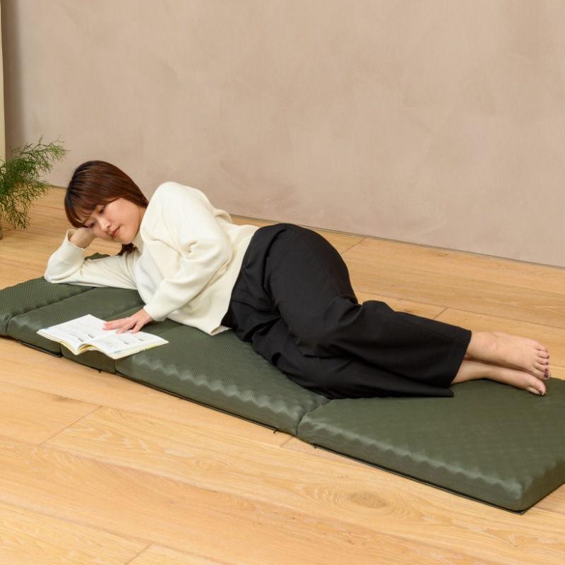 nishikawa 西川 寝心地にこだわった　ごろ寝マット　グリーン 寝心地にこだわったごろ寝マット 6×60×180㎝ ブラウン 側生地