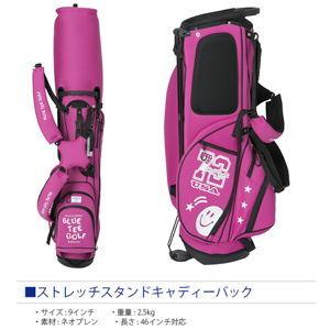 ブルーティーゴルフ ストレッチスタンドキャディーバッグ(ピンク・9型・46インチ対応) 返品種別A｜joshin｜02