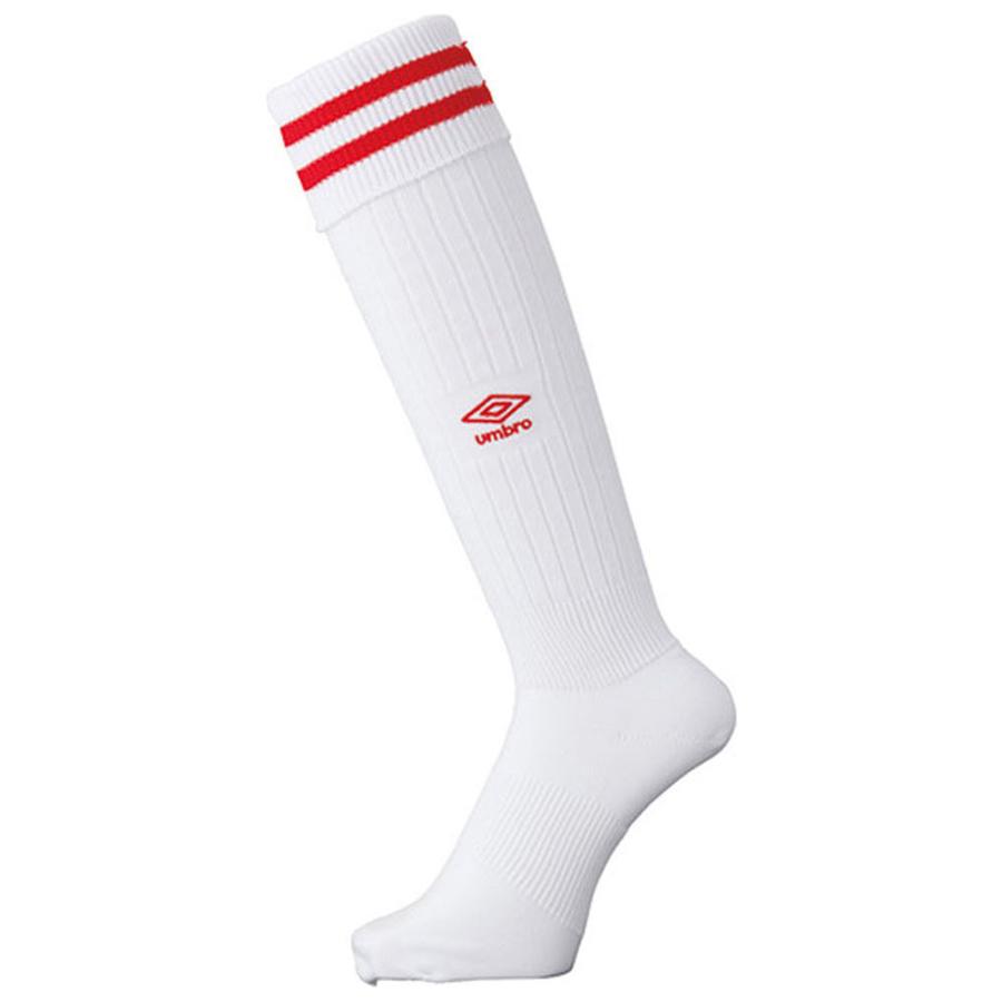 umbro（アンブロ） ラインストッキング(ホワイト×マンチェスターレッド