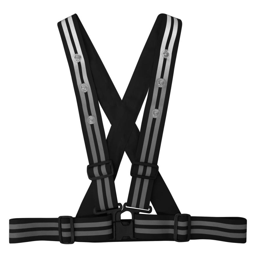 喜多 LEDストレッチ安全ベルト(4.8cm幅) ブラック フリーサイズ KITA NO6100-BK-F 返品種別B