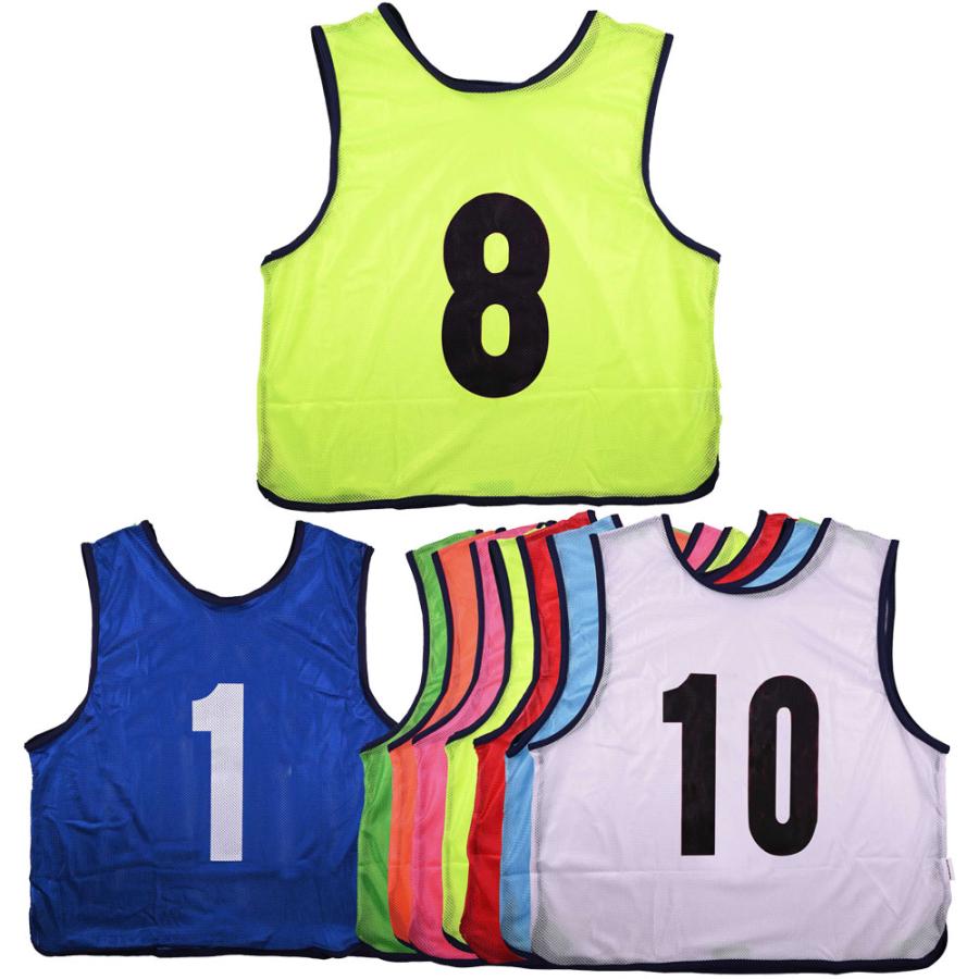 Evernew メッシュビブスJr1−10 メッシュゼッケン　エバニュー　10枚 EVERNEW エバニュー メッシュビブス No.1〜10の10枚組(赤・サイズ