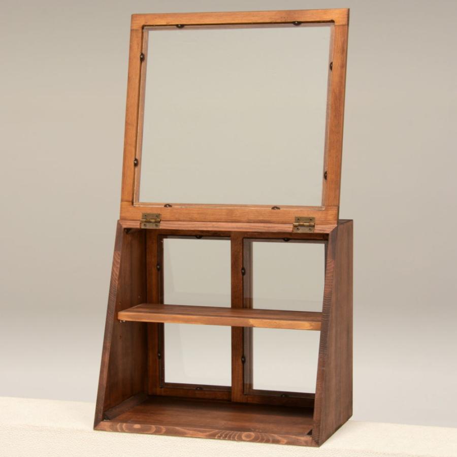 HAGIHARA(萩原) カウンター上ガラスケース(ダークブラウン・幅40×奥行25×高さ35cm)2段タイプ MUD-6066DBR 返品種別Aの画像