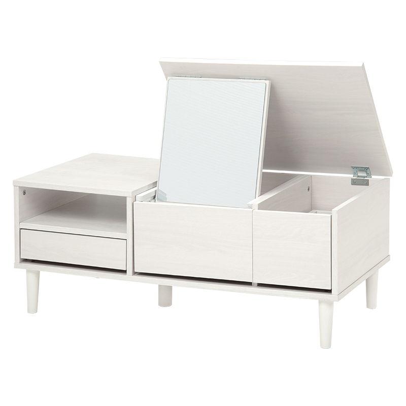 HAGiHARA（萩原） コスメテーブル(ホワイト・幅95×奥行45×高さ38cm