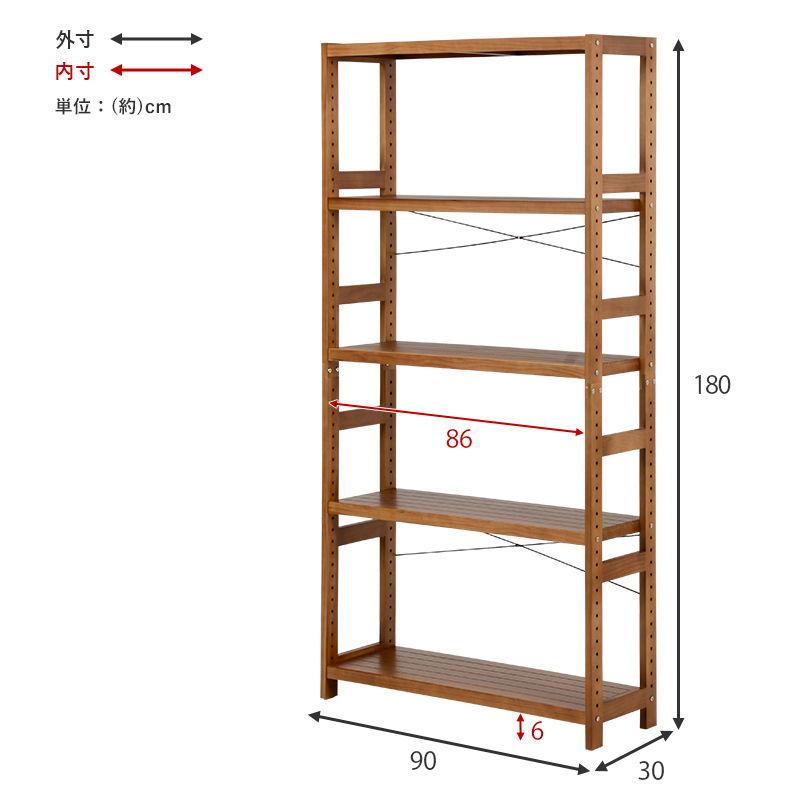 HAGIHARA(萩原) ラック(ダークグレー/ ライトブラウン・幅90×奥行30×高さ180cm) MCC-6038DGLB 返品種別A｜joshin｜15