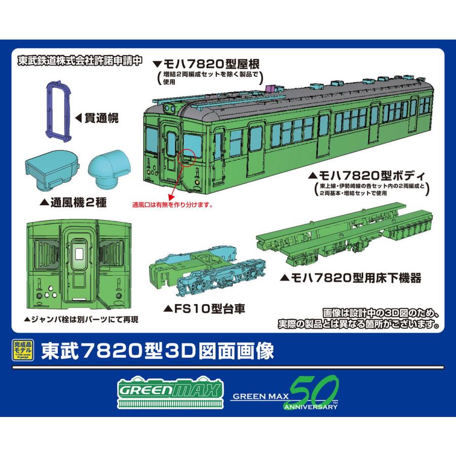 グリーンマックス (N) 50809 東武7820型(車番選択式)基本2両編成