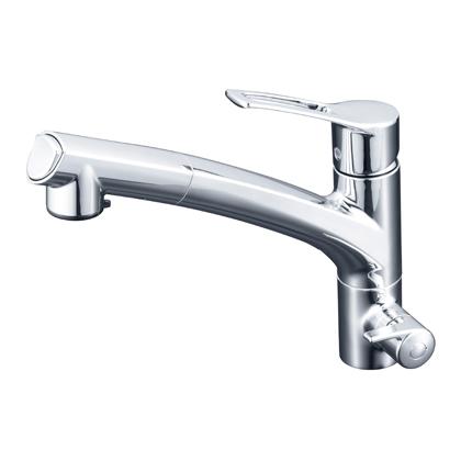 KVK 台付き1穴 ビルトイン浄水器用シングルシャワー付混合栓(キッチン