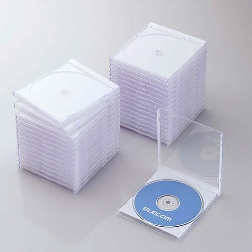 エレコム Blu-ray 実物 DVD CDケース 30枚セット 標準 無料配達 CCD-JSCN30WH 1枚収納 ホワイト PS 返品種別A