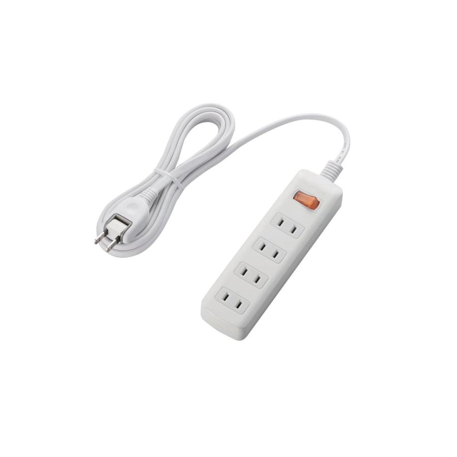 エレコム 一括スイッチ付 雷ガードタップ 2ピン 4個口 2 5m ホワイト T K3a