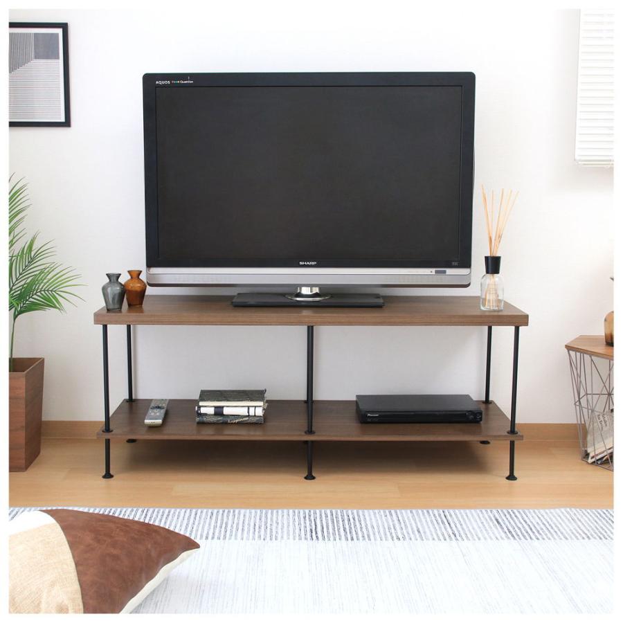 不二貿易 EZBOツイストロック TV台120幅(ミディアムブラウン