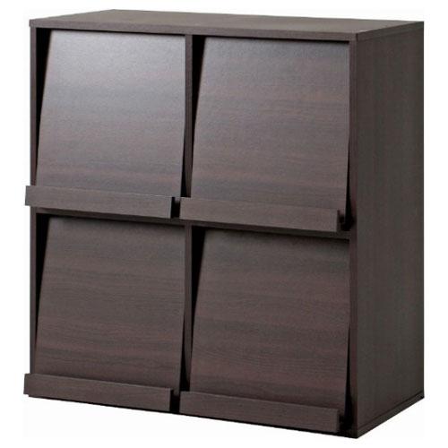 不二貿易 ディスプレイラック4マス(ブラウン) DP8085BR 81818 86032 返品種別A の商品画像