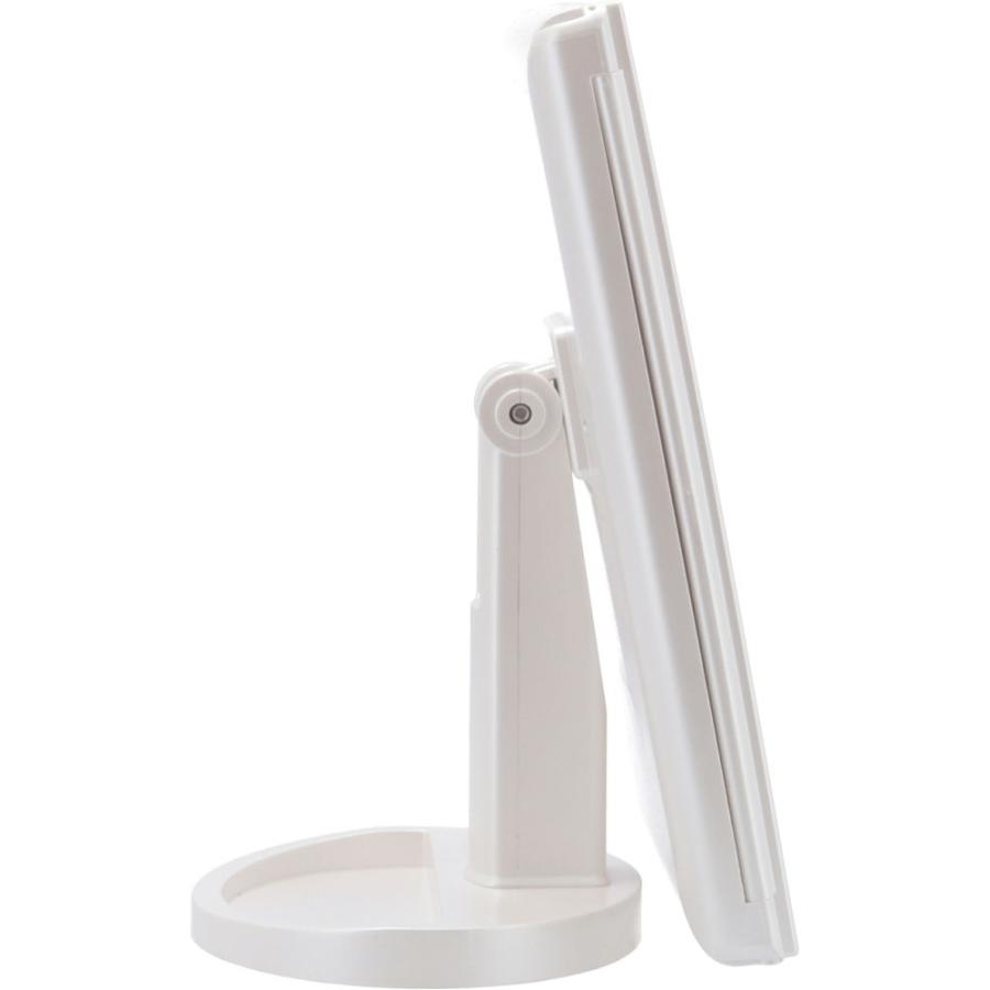 ぴよページ 不二貿易 LED三面卓上ミラー パールホワイト 86656(フジボウエキ