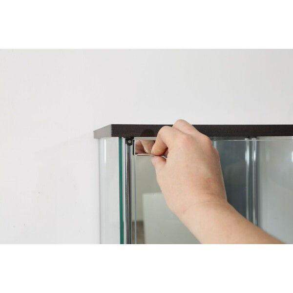 不二貿易 ガラスコレクションケース 4段(ブラウン・背面ミラー