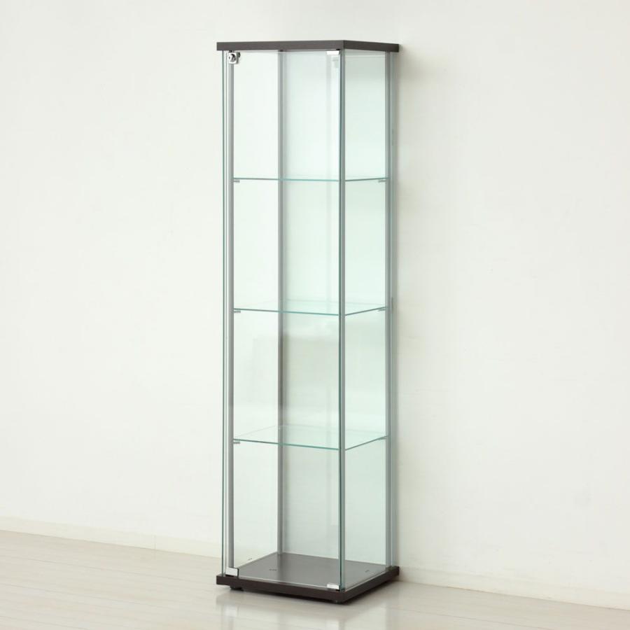 クロシオ ガラスショーケース鍵付 4段 (幅42.5×奥行36.5×高さ163.5cm