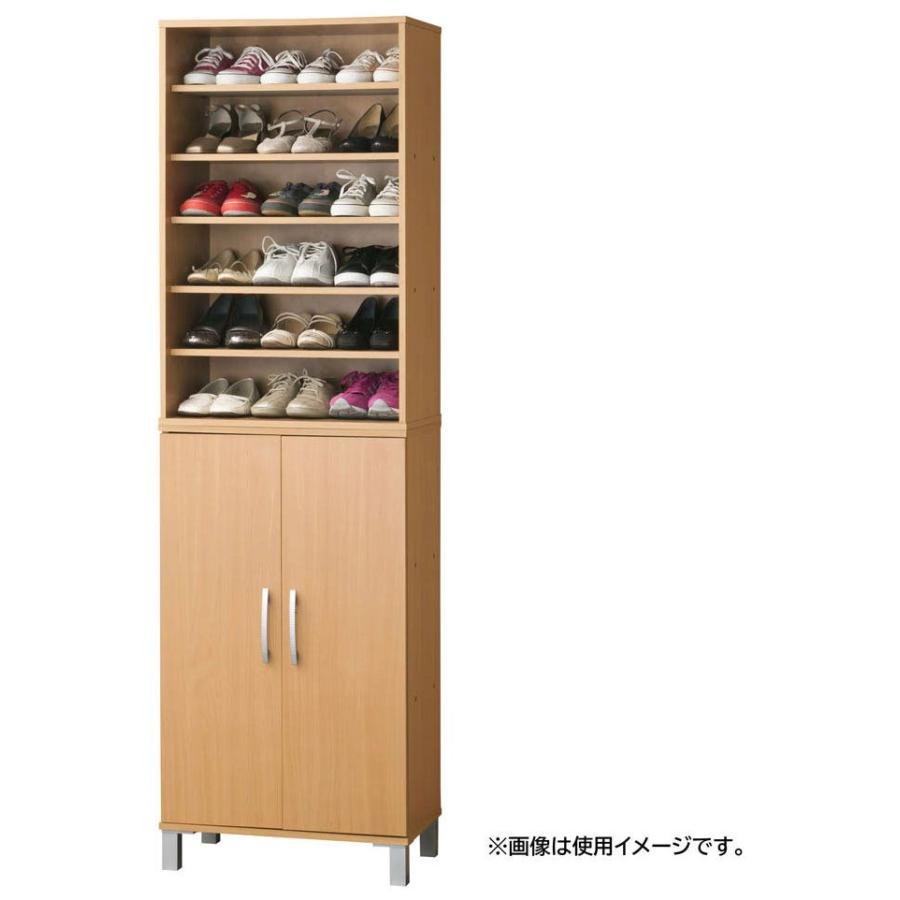 クロシオ オープン シューズボックス 幅60cm ナチュラル 靴箱 下駄箱 26099 返品種別A_3