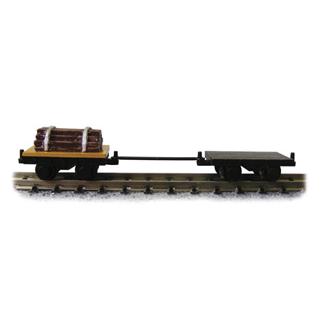 津川洋行 (再生産)(N) 14018 保線用トロッコ 平トロッコ(2両入・枕木1