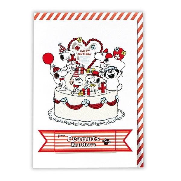 日本ホールマーク グリーティングカード オンラインショップ 誕生お祝い 立体カード 兄弟とケーキ 返品種別a338円 スヌーピー