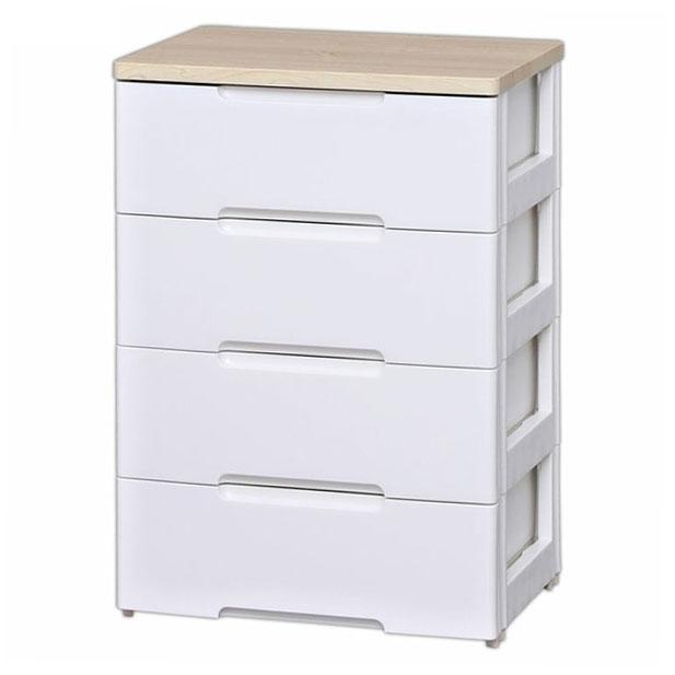 IRIS OHYAMA（アイリスオーヤマ） ウッドトップチェスト 幅55cm×4段