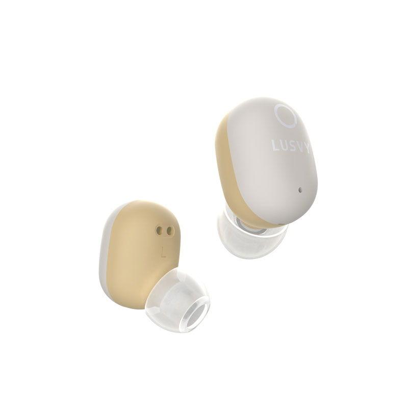 LUSVY ワイヤレスイヤホン ベージュ 充電ケース付き ナガオカ 完全ワイヤレス Bluetoothイヤホン(ソイベージュ) NAGAOKA