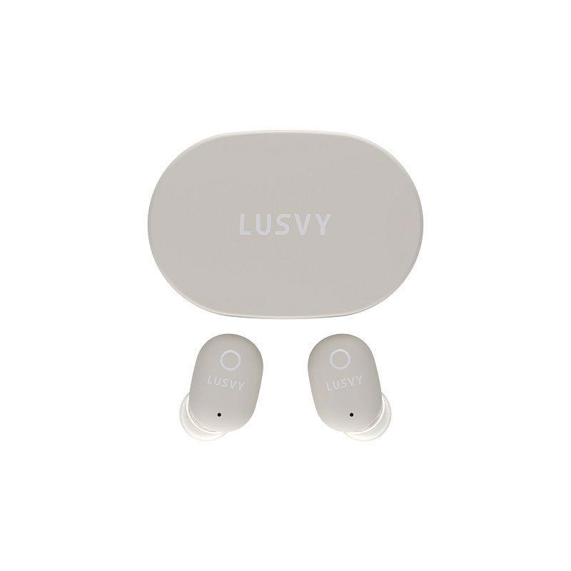 LUSVY ワイヤレスイヤホン ベージュ 充電ケース付き ナガオカ 完全ワイヤレス Bluetoothイヤホン(ソイベージュ) NAGAOKA