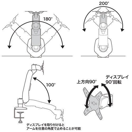 サンワサプライ 垂直液晶モニターアーム(机用・垂直) CR-LA1005N 返品種別A｜joshin｜08