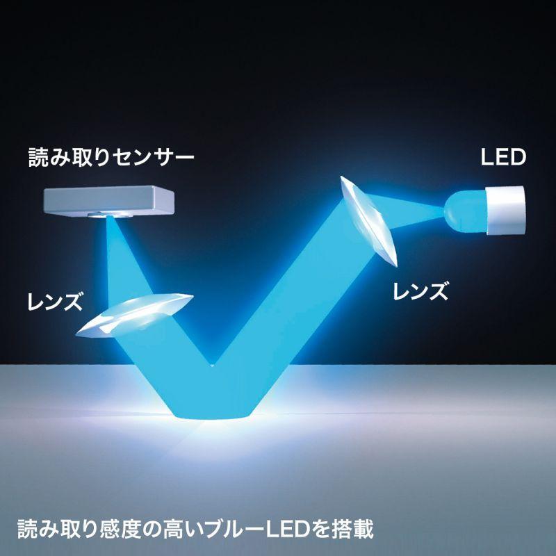 サンワサプライ 抗菌・静音 有線 ブルーLEDマウス(ホワイト) MA-YBSK315W 返品種別A｜joshin｜04