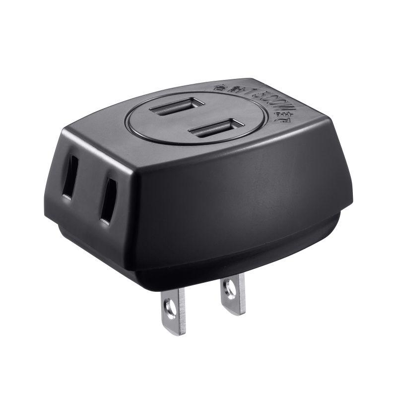 サンワサプライ トリプルタップ 2P 3個口(ブラック) TAPAC3BKN2 返品種別A 49698878283972124412