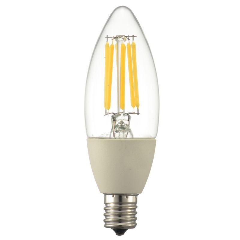 オーム LED電球 フィラメントシャンデリア形 750lm(電球色相当) OHM LDC6L-E17/ D C6 返品種別A｜joshin｜02