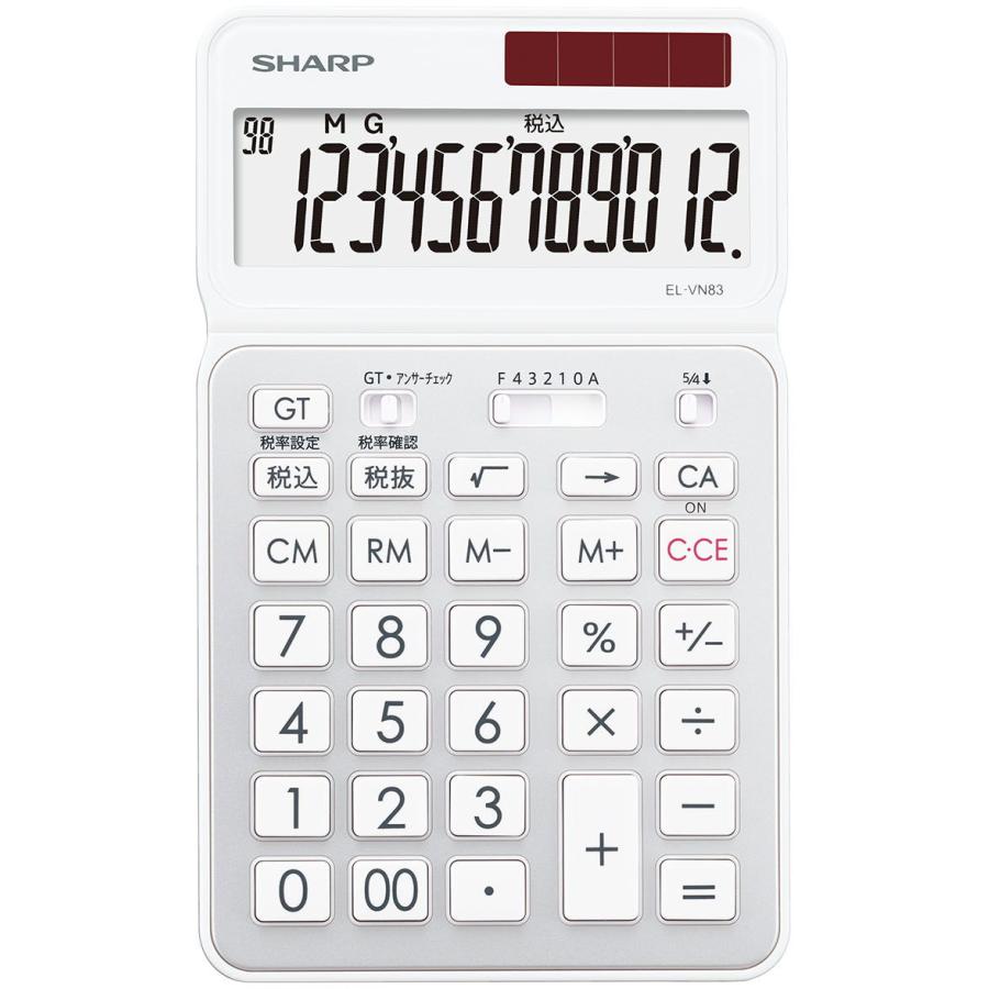 シャープ 電卓 12桁(ホワイト系) SHARP カラー・デザイン電卓 抗菌・ナイスサイズタイプ EL-VN83-WX 返品種別A Joshin  web - 通販 - PayPayモール