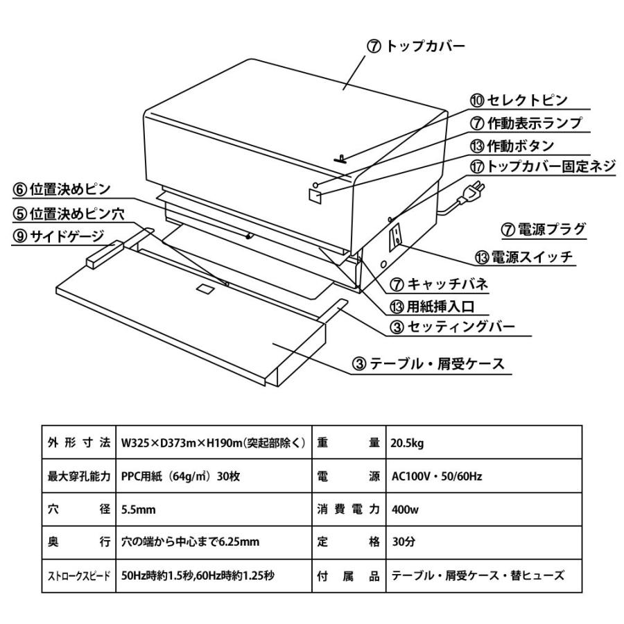 プラス 電動多穴パンチ EP-130T(30350) 返品種別A｜joshin｜06