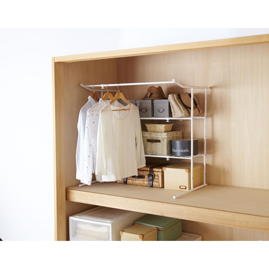 平安伸銅 伸縮押入れ収納棚 ハンガーパイプ付(ホワイト) HEIANSHINDO OHW-40(ヘイアンシンドウ) 返品種別A