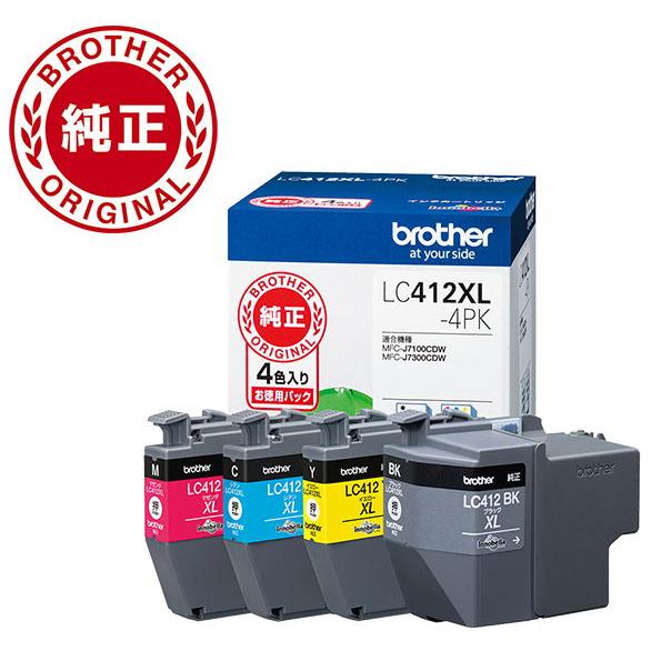 brother ブラザー インクカートリッジ LC412XL-4PK 4色パックの商品画像（Yahoo!ショッピング）