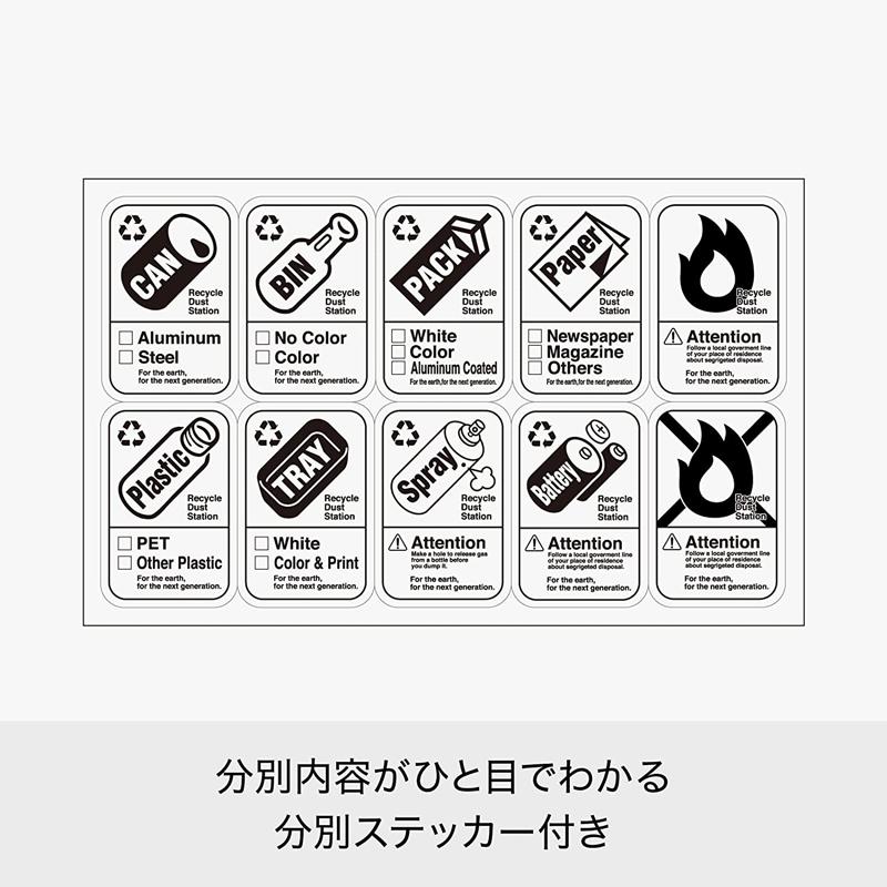 吉川国工業所 分別引き出しステーション ワイド3段 60L(ホワイト) フタつきゴミ箱 BW-3 BW-3W 返品種別A｜joshin｜03