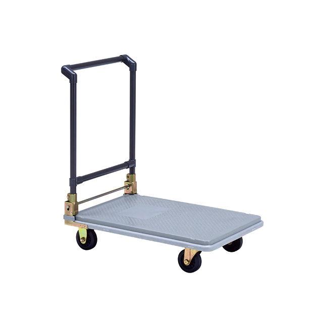 ヤザキ ポリトラー 運搬台車 取っ手折り畳み式 グレー N-450 返品種別B