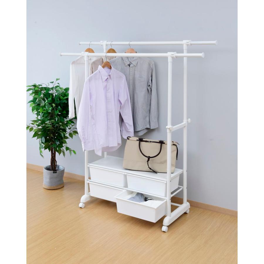 山善（YAMAZEN） チェスト付ハンガーラック これ1つに衣類をオールイン