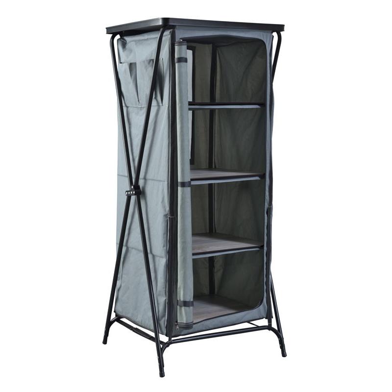 東谷 OLC-628GY フォールディングキャビネット4段(グレイ)[OLC628GY] 返品種別A 東谷 フォールディングキャビネット4段(グレイ) ／お届け：約2週間