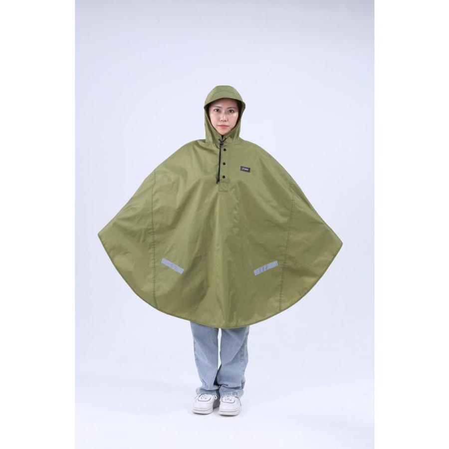 のっと Kawasumi 膝が濡れないレインポンチョ(カーキ) 返品種別A : Joshin web