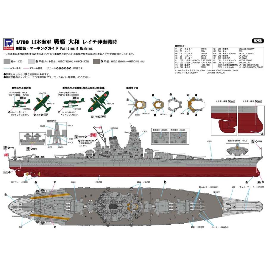 ピットロード 1/ 700 スカイウェーブシリーズ 日本海軍 戦艦 大和 レイテ沖海戦時(W258)プラモデル 返品種別B｜joshin｜04