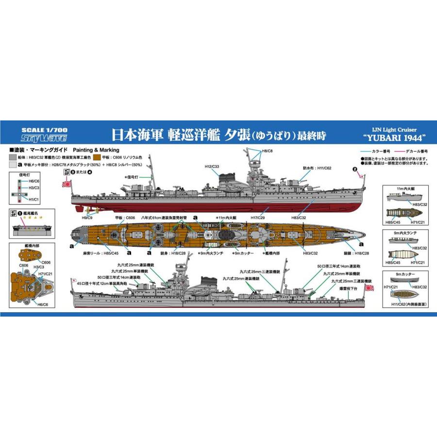 ピットロード 1/ 700 スカイウェーブシリーズ 日本海軍 軽巡洋艦 夕張 最終時 グレードアップパーツ付き(W233SP)プラモデル 返品種別B｜joshin｜04
